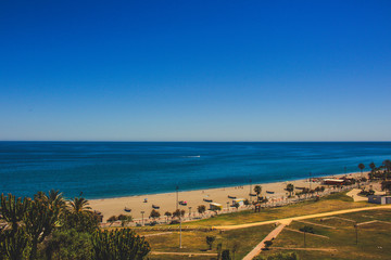 Beach. A sunny day on the beach of Fuengirola. Malaga province, Andalusia, Spain. Picture taken – 15 may 2018.