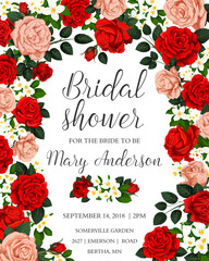 Bridal shower colorful template