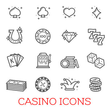 Casino symbols vector set
