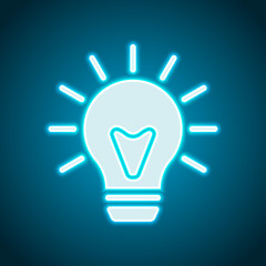 old bulb with light. simple single icon. Neon style. Light decoration icon. Bright electric symbol