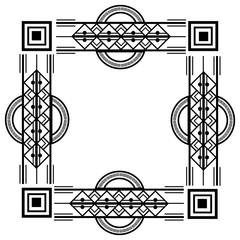 art deco geometric frame vintage ornament vector illustration