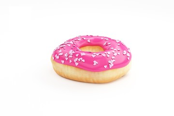 Donut with colorful sprinkles isolated on white background