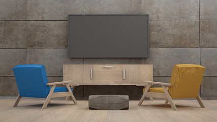 TV screen 3d rendering