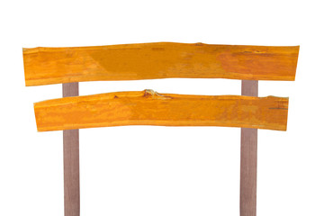 Old wood sign isolated on white background