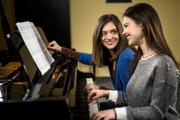 Playing piano together