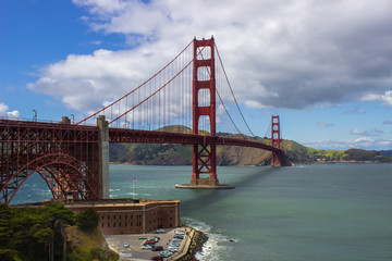 Golden Gate Bridge San Francisco with Wildflowers