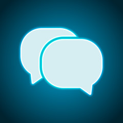 chat icon. Neon style. Light decoration icon. Bright electric sy