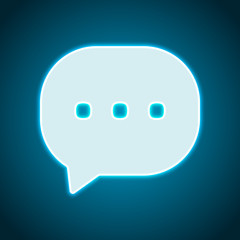 chat icon. Neon style. Light decoration icon. Bright electric sy