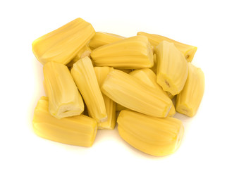 Jackfruit flesh isolated on white background