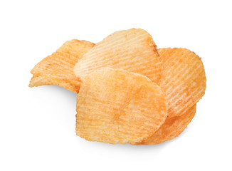 Potato chips isolated