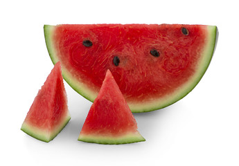 Slice of watermelon on white background