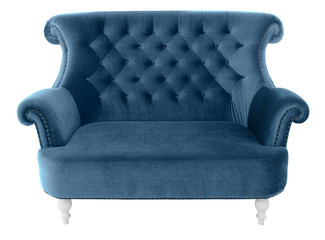 Vintage sofa furniture isolated on white background with clipping path