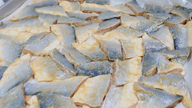 Brathering fried with onions and marinade