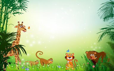 Jungle or Zoo Themed Animal Background