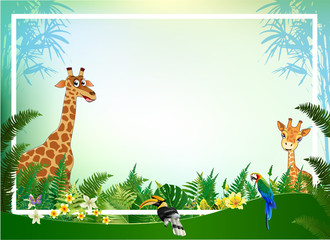 Jungle or Zoo Themed Animal Background.