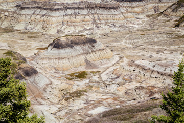Horseshoe Canyon, Alberta, in the spring; view of Alberta Badlands near Drumheller
