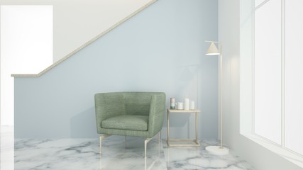 The interior relax space 3d rendering and minimal 