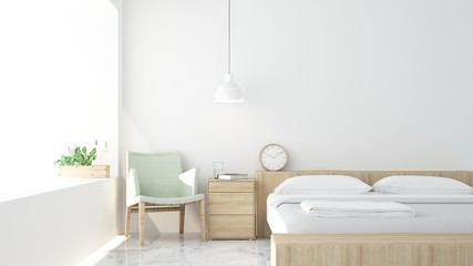 The interior apartment bedroom space 3d rendering and decoration background