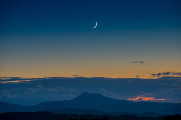 Crescent Moon over Camel's Hump