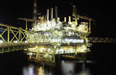 Offshore oil and gas platform.
