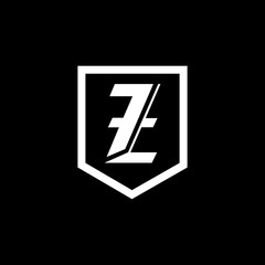 Abstract letter Z shield logo design template. Premium nominal monogram business sign. Universal foundation vector icon.