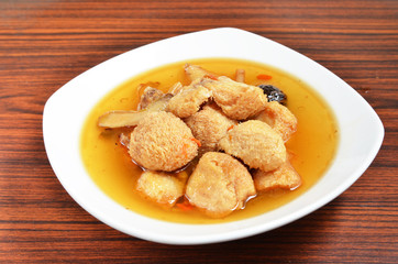 Sesame oil bearded tooth mushroom  - one of Taiwan's food 