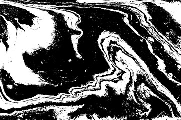 Fototapeta premium Black and white liquid texture. Hand drawn marbling illustration. Abstract vector background. Monochrome marble pattern.
