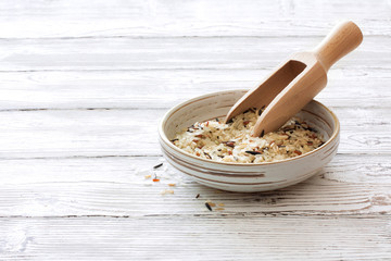 Mixed Raw Rice in a Plate