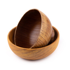 Wooden Tableware Set on a wooden background