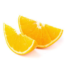 Orange and orange slices isolated on white background