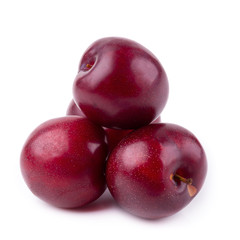 Obraz premium Red cherry plum isolated on white background