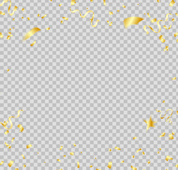 Obraz premium Gold confetti on transparent background