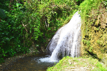 Rivers and rocks form small waterfalls