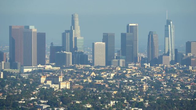 Los Angeles cityscape, skyline. View from Griffith park - August 2017: Los Angeles California, US