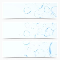 Fresh water with fizzy air bubbles - concept flyers collection