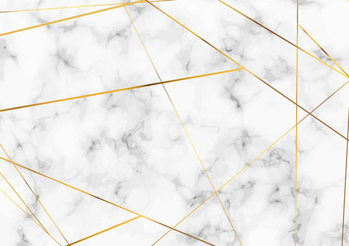 Abstract marble pattern background with gold minimalistic lines layout © phyZick