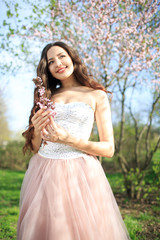 Fototapeta premium Young woman in spring