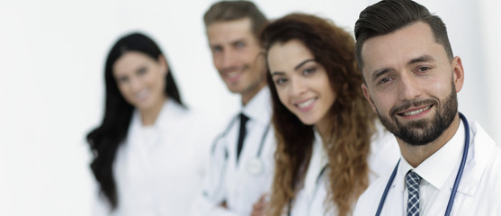 therapist and colleagues isolated on white