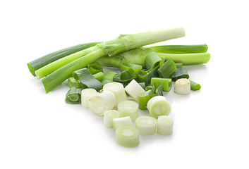 Green onion leaf vegetable fresh isolated on white