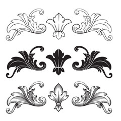 Vector baroque of vintage elements for design. 