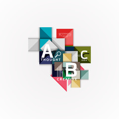 Abstract geometric option infographic banners, a b c steps process