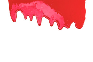 white wall with red dripping paint. abstract renovation background