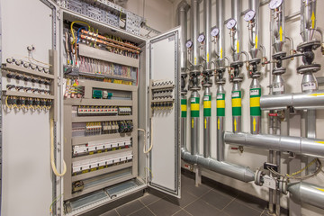 Electric control panel enclosure for power and distribution electricity. Uninterrupted, electrical voltage