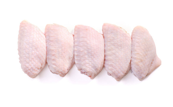 Chicken Meat Package Isolated Wing Part Is On White Background