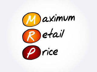 MRP - Maximum Retail Price acronym, business concept background