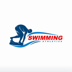 Swimming logo designs vector, Creative Swimmer logo Vector