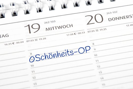Eintrag im Kalender: Sch&ouml;nheits-OP