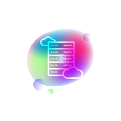 Cloud server neon icon