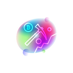 Kyle mining bitcoin neon icon