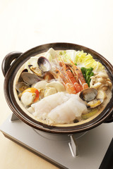 海鮮鍋　Japanese seafood hot pot